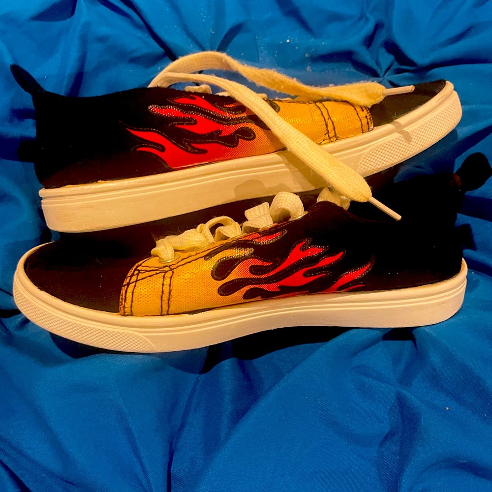Sneakers with flames